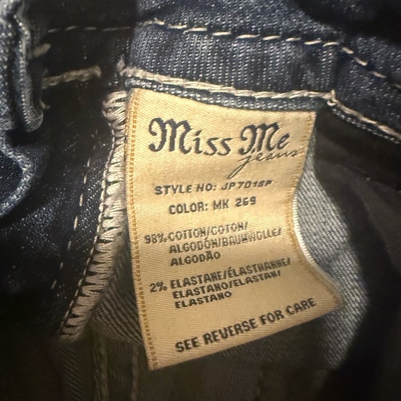 Miss Me  Jeans Size 25 Rhinestone Fleur-de-Lis - Picture 5 of 11